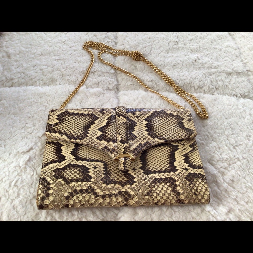Bags By Supreme Python Snakeskin Embossed Leather… - image 5